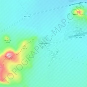 Carte topographique Santa Gertrudis, altitude, relief