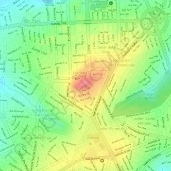Carte topographique Morro da Serrinha, altitude, relief