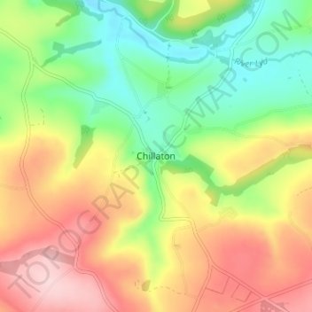 Carte topographique Chillaton, altitude, relief