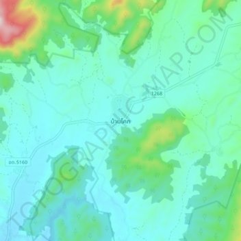 Carte topographique Ban Khok, altitude, relief