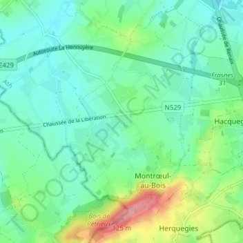 Carte topographique Mianvaing, altitude, relief