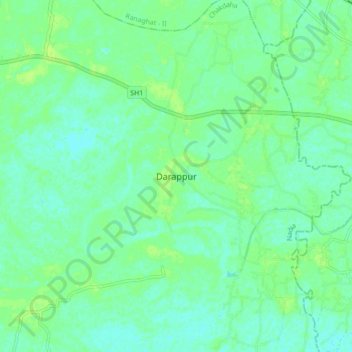 Carte topographique Darappur, altitude, relief