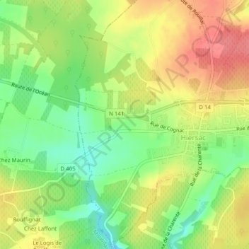 Carte topographique Mauberge, altitude, relief