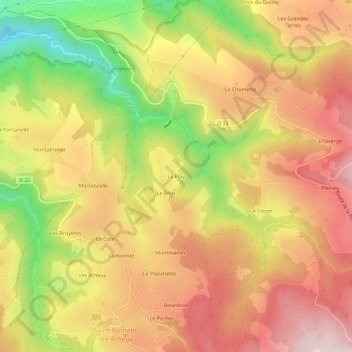 Carte topographique Le Play, altitude, relief