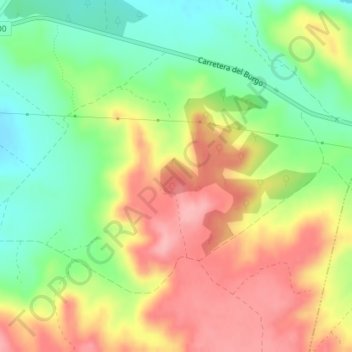 Carte topographique Monte de Oca, altitude, relief