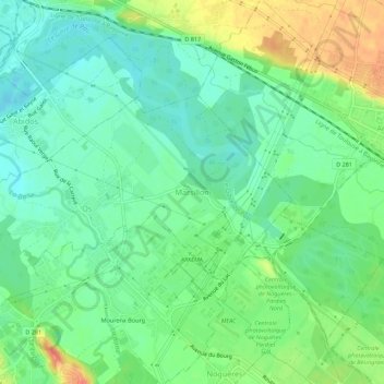 Carte topographique Marsillon, altitude, relief