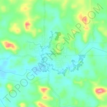 Carte topographique Nova União, altitude, relief