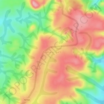 Carte topographique Mabarangal'l, altitude, relief