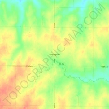 Carte topographique Birmingham, altitude, relief
