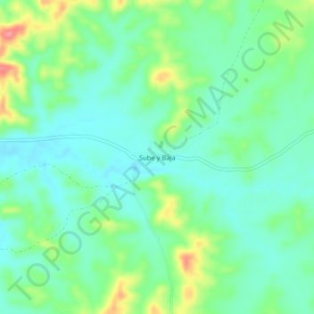 Carte topographique Sube y Baja, altitude, relief
