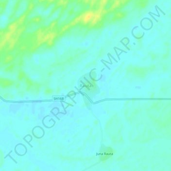 Carte topographique Rauta, altitude, relief