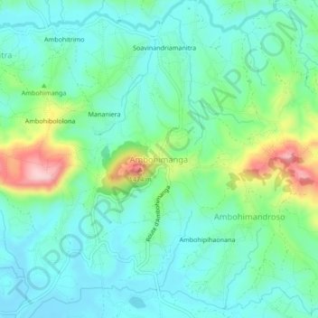Carte topographique Ambohimanga, altitude, relief