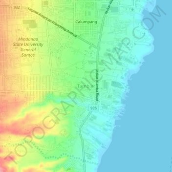 Carte topographique Tambler, altitude, relief