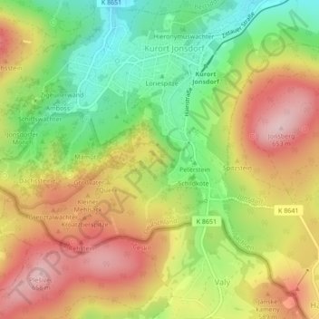 Carte topographique Bruder Klaus, altitude, relief