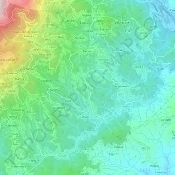 Carte topographique Cereie, altitude, relief
