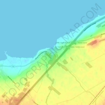 Carte topographique Village-des-Aulnaies, altitude, relief
