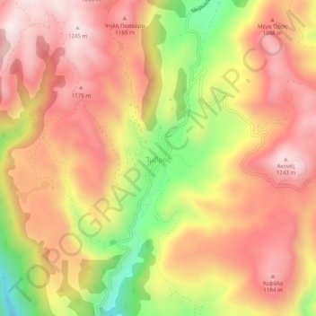Carte topographique Imbros, altitude, relief