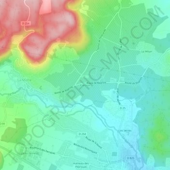 Carte topographique Clastron, altitude, relief