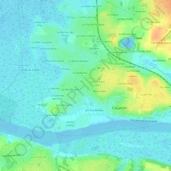 Carte topographique Les Carterons, altitude, relief