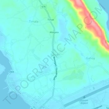 Carte topographique Surok, altitude, relief