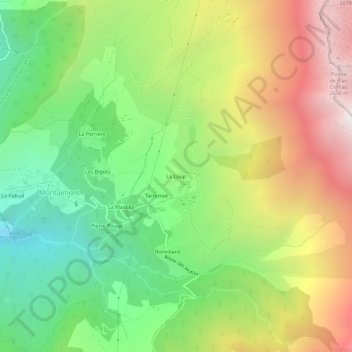 Carte topographique Le Loup, altitude, relief