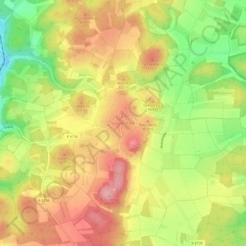 Carte topographique Steinhilben, altitude, relief