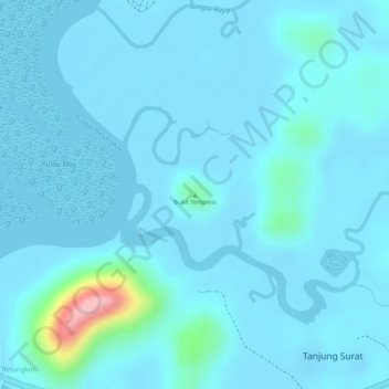 Carte topographique Bukit Tempinis, altitude, relief