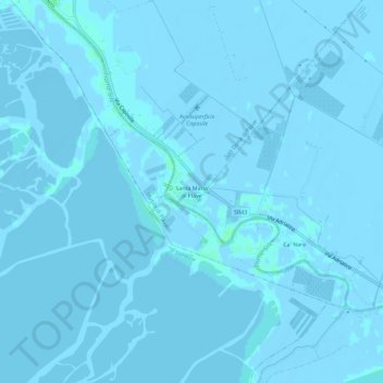 Carte topographique Santa Maria di Piave, altitude, relief