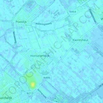 Carte topographique Mariëndijk, altitude, relief