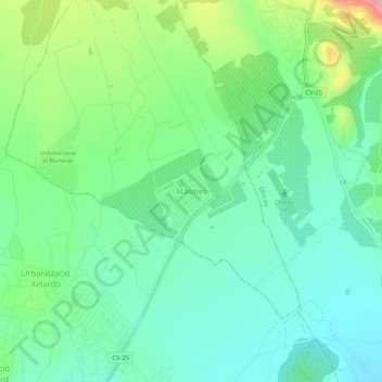 Carte topographique Marines, altitude, relief