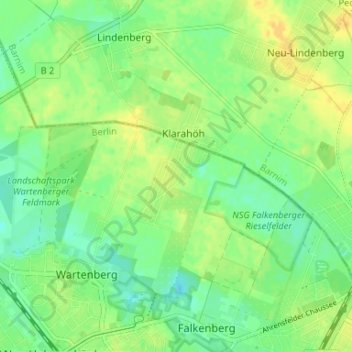 Carte topographique Siedlung Wartenberg, altitude, relief