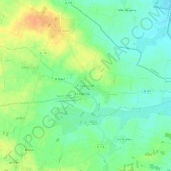 Carte topographique Fontpatour, altitude, relief