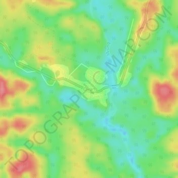 Carte topographique Ovan, altitude, relief