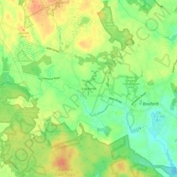 Carte topographique East Parish, altitude, relief