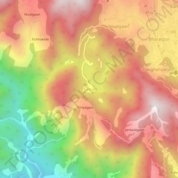 Carte topographique Sattal, altitude, relief