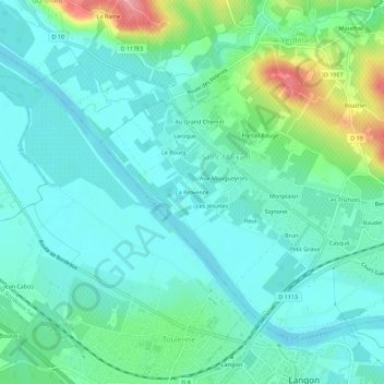 Carte topographique La Provence, altitude, relief