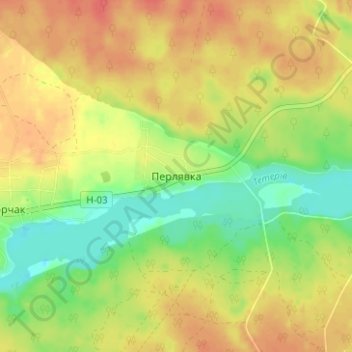 Carte topographique Perliavka, altitude, relief
