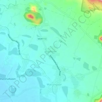Carte topographique Rajavoor, altitude, relief
