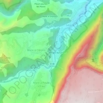 Carte topographique le Petit Sable, altitude, relief