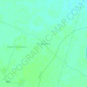 Carte topographique Chuttugunta, altitude, relief