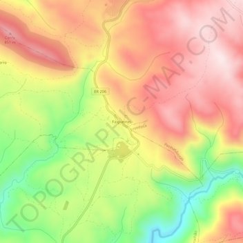 Carte topographique Falgueiras, altitude, relief