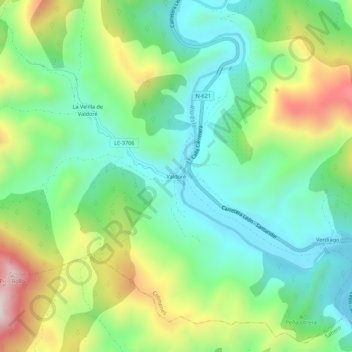 Carte topographique Valdoré, altitude, relief