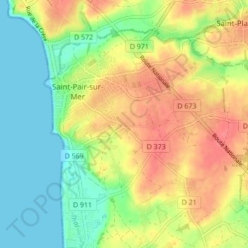 Carte topographique Les Troix Croix, altitude, relief
