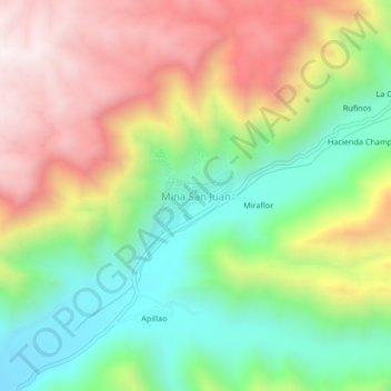 Carte topographique Mina San Juan, altitude, relief