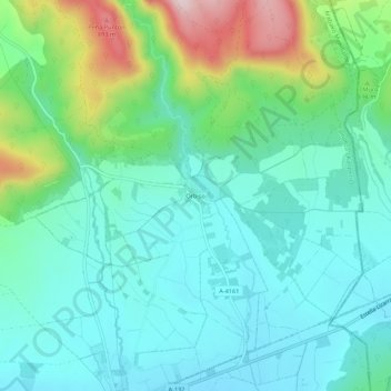 Carte topographique Orbiso, altitude, relief