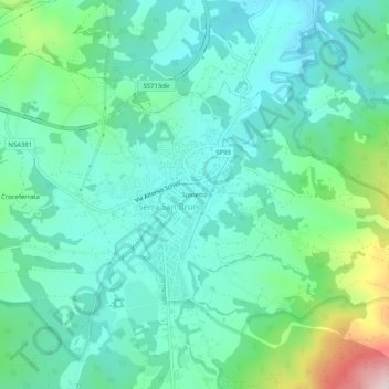 Carte topographique Spinetto, altitude, relief
