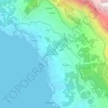 Carte topographique Podstup, altitude, relief