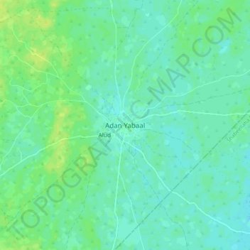 Carte topographique Adan Yabaal, altitude, relief