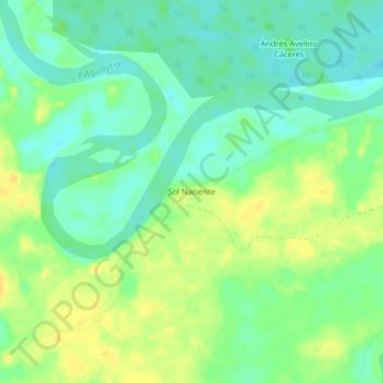 Carte topographique Sol Naciente, altitude, relief