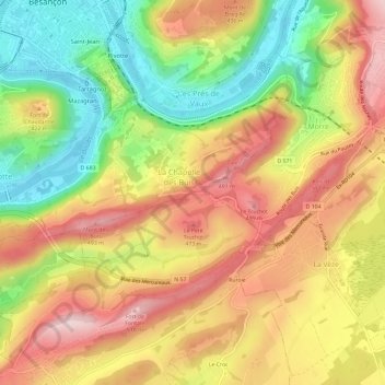 Carte topographique La Chapelle des Buis, altitude, relief